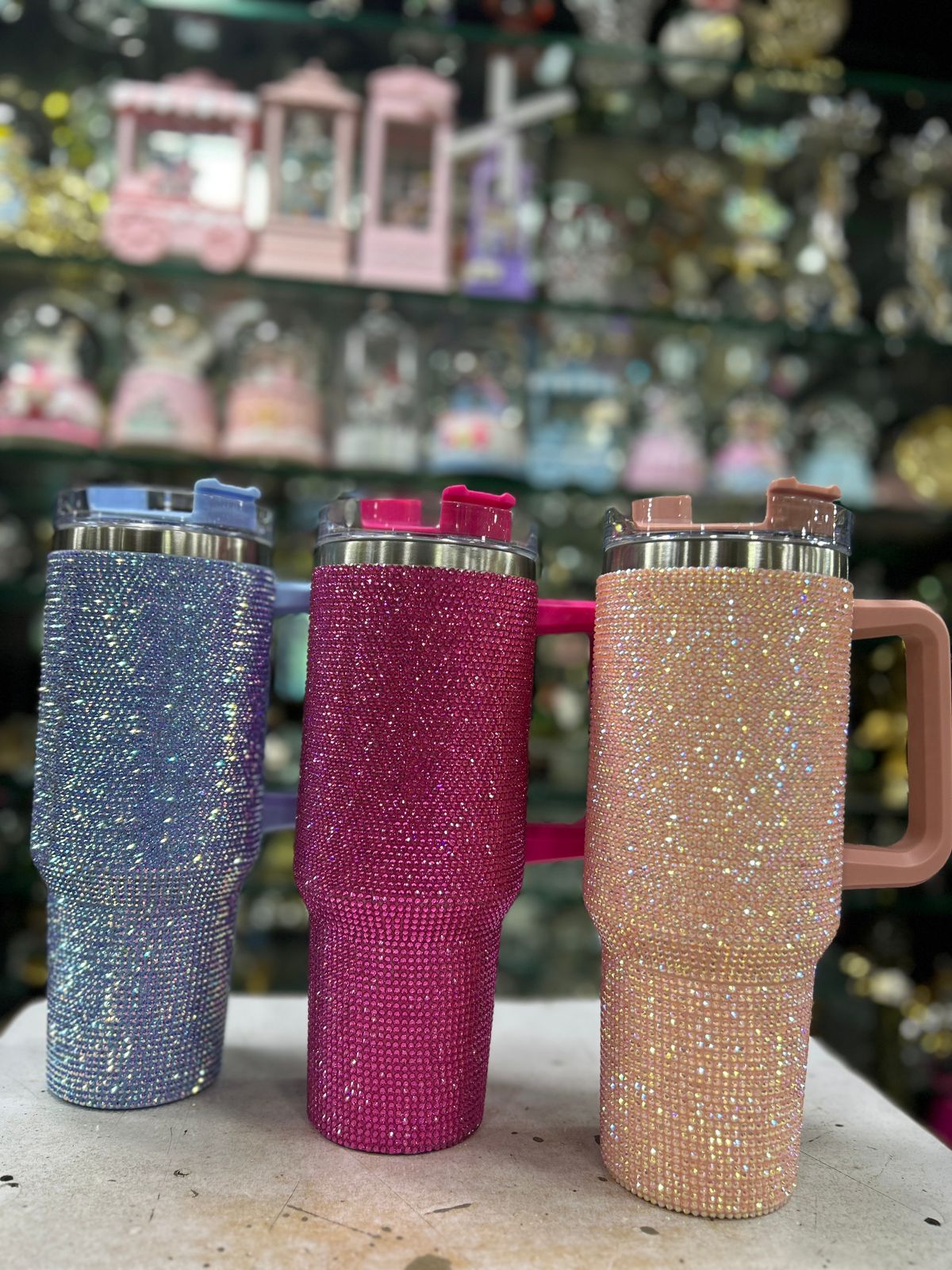 40oz Rhinestone Diamond Tumbler Straw Cup Stainless Steel Glitter 